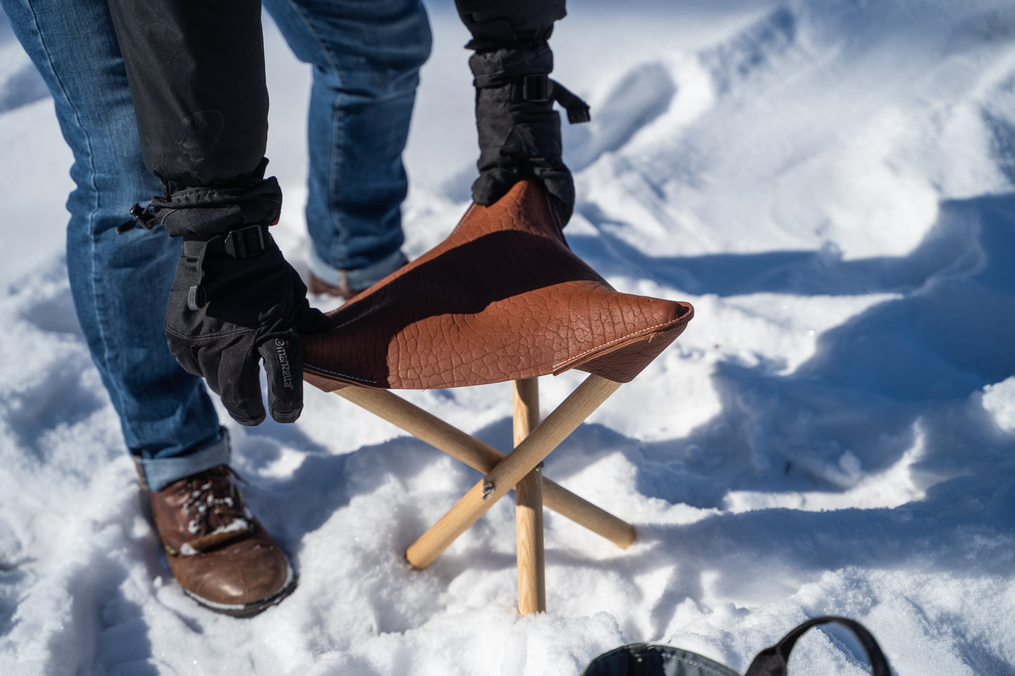 Leather Tripod Camp Stool