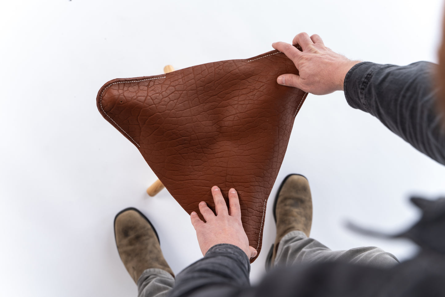 Leather Tripod Camp Stool