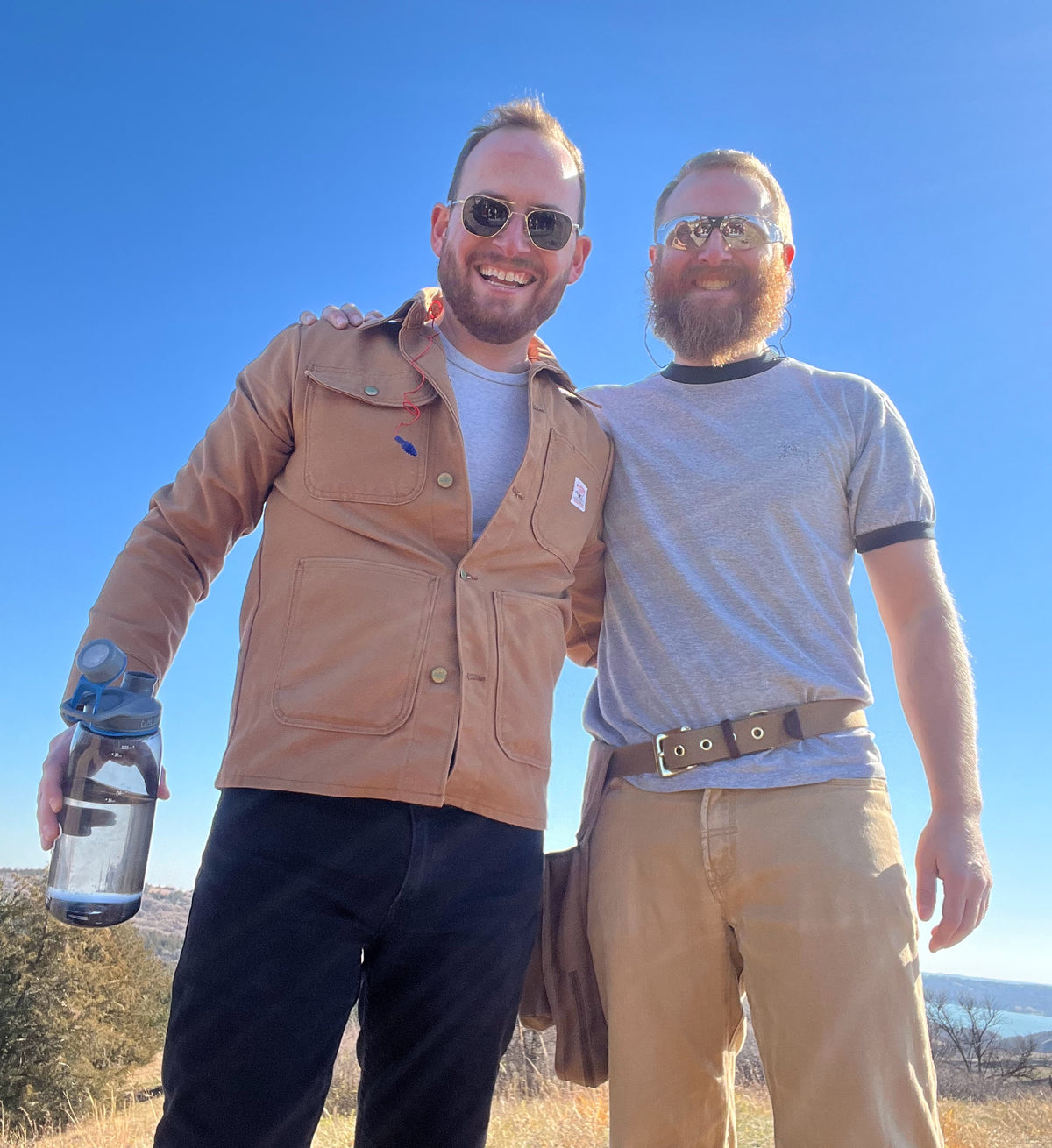 Jeff and Paxton outdoors