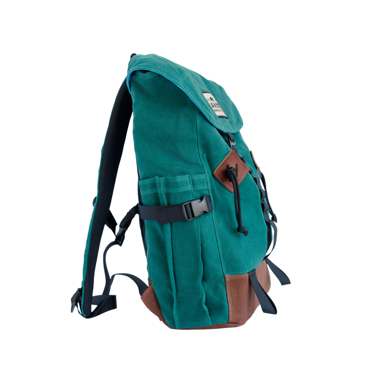 Juniper Green Waxed Canvas Everyday Carry Backpack, back panel view