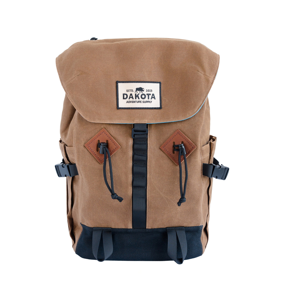 Waxed Tan Everyday Carry Backpack, front three-quarter view