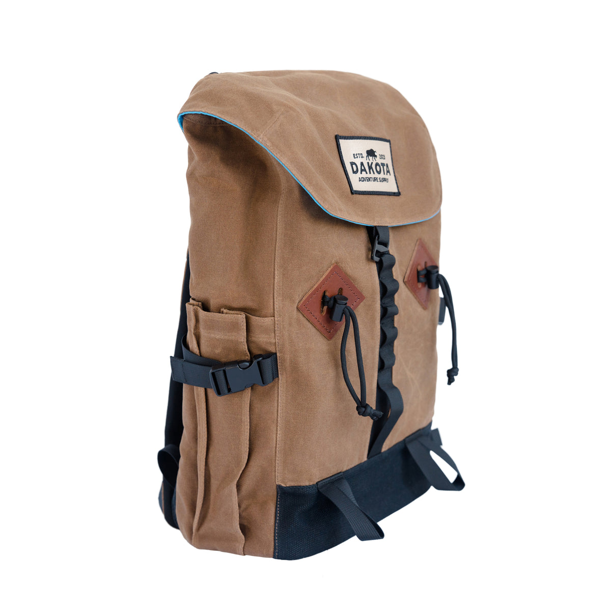 Waxed Tan Everyday Carry Backpack, side view