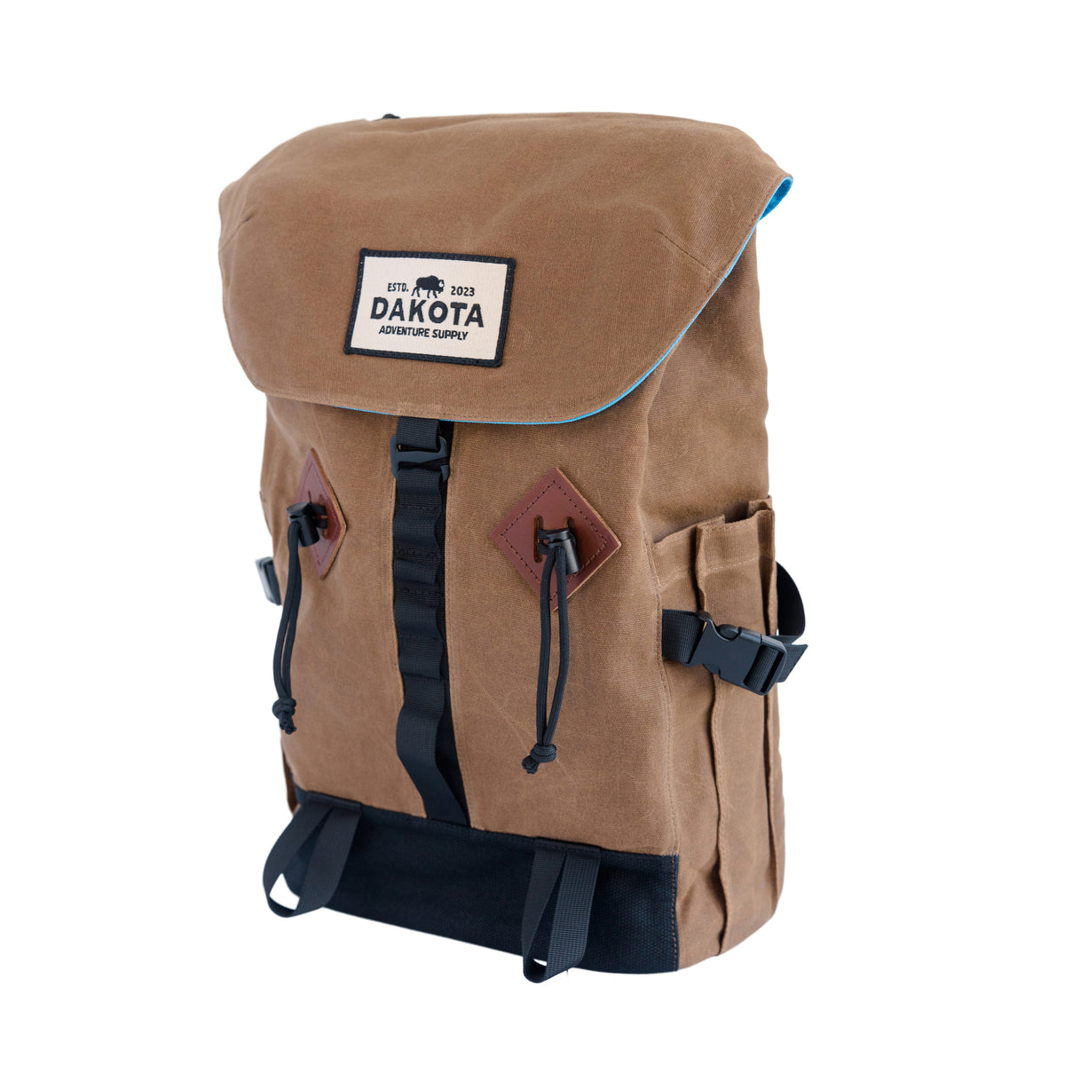 Waxed Tan Everyday Carry Backpack, back panel view