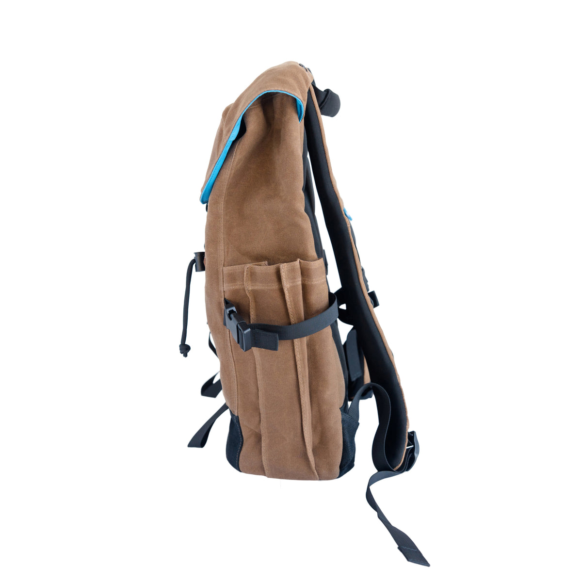 Waxed Tan Everyday Carry Backpack, interior view